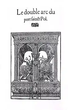 Gravure d'un double arc du porfain