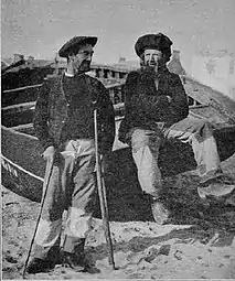 Le sous-patron du Maman Poydenot, blessé à bord et Drezen, le maître-canotier, en 1911