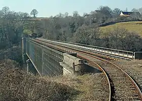 Le viaduc vu du train le 23 février 2008 une semaine avant la fermeture de la ligne.