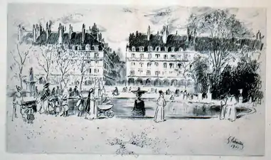 Le Petit Bassin des Tuileries (1901), eau-forte.
