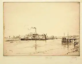 Gustave Leheutre :  Les coteaux de Sannois vues d'Argenteuil, 1920.