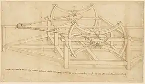 Dessin représentant une machine à arbalète.
