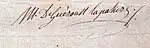 Signature de Marin Guéroult de La Palière