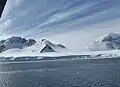 Les sommets de l'île de Wiencke vus depuis le chenal Neumayer