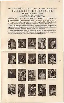 Dépliant publicitaire - Imagerie Religieuse série R