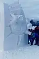 Sculpture sur neige réalisée à Lillehammer, Norvège