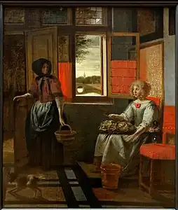 Jeune femme et sa servante, vers 1675, Pieter de Hooch.