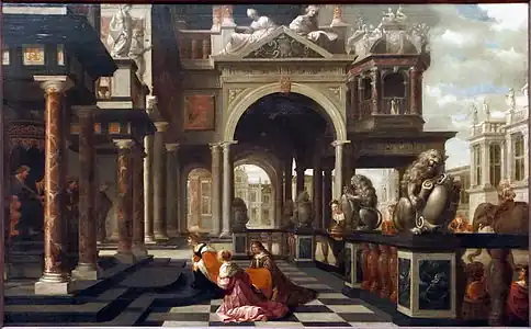 Dirk van Delen, Salomon et la reine de Saba, 1638.