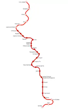 Voir la carte de la ligne.