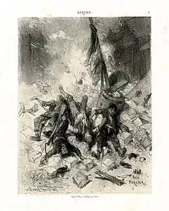 Scène de barricade, révolution de 1848 (1848), lithographie (Londres, British Museum).