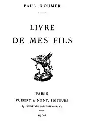 Première de couverture d'un livre