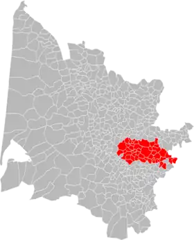 Localisation de Communes rurales de l'Entre-Deux-Mers