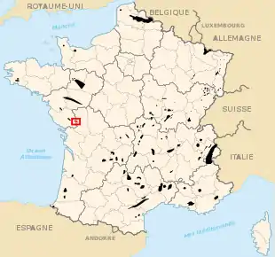 Carte des départements français.