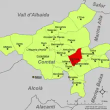 dans la comarque du Comtat.