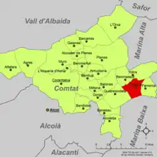 dans la comarque du Comtat.