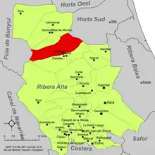 dans la comarque de la Ribera Alta.