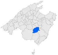 Localisation de Porreresdans l'île de Majorque.