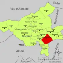 dans la comarque du Comtat.