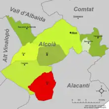 dans la comarque de l'Alcoià.