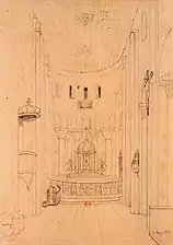 Intérieur de l'église de Loctudy (1833), dessin, Paris, Bibliothèque nationale de France.