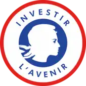 Investissements d'avenir, sous forme de cocarde tricolore.