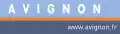 Logotype de la ville d'Avignon de mai 2012 à mai 2014, avec l'adresse du site internet de la ville « www.avignon.fr ».