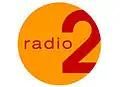 Logo alternatif « rouge sur jaune » de Radio 2 de 2003 à 2014