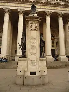 London Troops War Memorial (en) (1920), Londres, Royal Exchange.