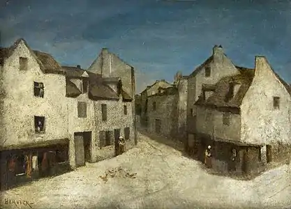 Rue de village avec volaille (n. d.), huile sur panneau (Glasgow, Collection Burrell).