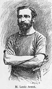 Louis Armet vers 1860 (Champion de la Seine de 1857 à 1861, en skiff);