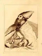 Bishop, d'après Le Guercin (eau-forte, c. 1757-1770, British Museum).