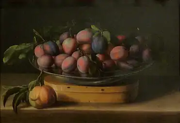 Plat de prunes (1637),musée des Beaux-Arts de Strasbourg.