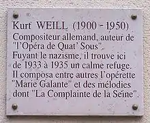 Pour Kurt Weill.