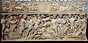 Dionysos et Arianevers 235 EC. Louvre MA 1346