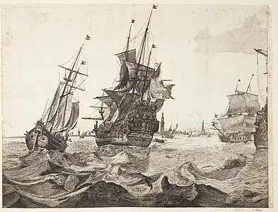 Navires de guerre néerlandais, n. d., eau-forteStatens Museum for Kunst, Copenhague.