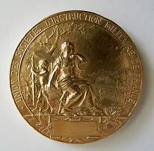 Union des sociétés d'instruction militaire de France, revers.