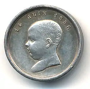 Revers de la médaille en argent.