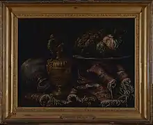 Nature morte. Vase, tapis et fleurs, musée d'art et d'histoire de Saint-Brieuc