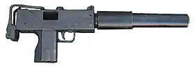 Ingram MAC 10 avec silencieux, sans le magasin. Créé aux États-Unis.