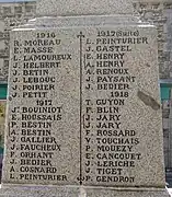 Soldats tués en 1916, 1917 et 1918