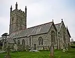 L'église Saint-Laudus à Mabe en Cornouailles, Angleterre, patron de la ville depuis 1201.