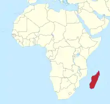 Localisation de Madagascar en Afrique