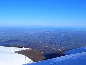 Vue aérienne de la station.