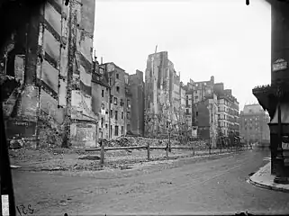 Démolition de la rue Galande photographiée par Eugène Atget en 1908.