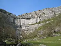 The limestone cliff at Malham Cove