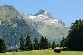 L'Ankogel depuis la vallée du Seebach près de Mallnitz.