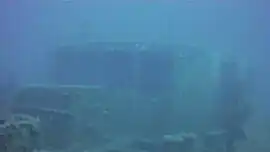 L'épave vue de l'avant