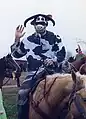 Cavalier costumé et masqué pour le Courir de Mardi Gras