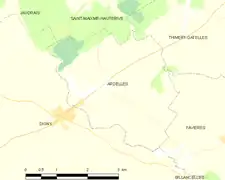 Carte de la commune d'Ardelles.