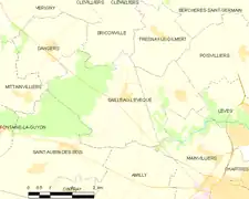 Carte de la  commune de Bailleau-l'Évêque.